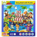 Kiddale Magnetic Puzzle Story Book for Kids 2 -7 years | Captain Coco Pirate Adventures | 2 Stories and 2 Jigsaw Puzzles | Reading and Puzzle Fun