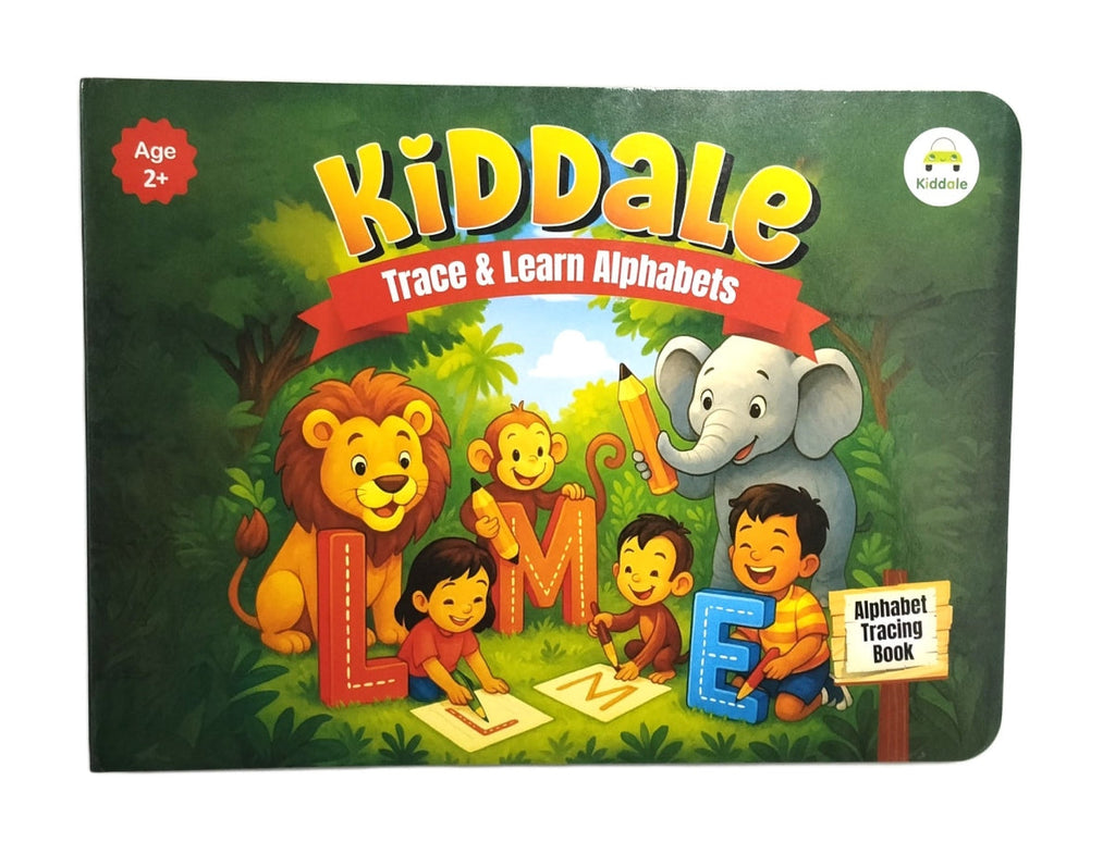 Kiddale Trace & Learn Alphabets Board Book for Kids 2-4y | Non-Sound Writing Practice Book | Early Learning Alphabet Tracing with A–Z