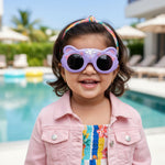 Kiddale Cool Trendy Kids Sunglasses for Boys and Girls – UV400 Polarized | Flexible TPEE Frame | Color Purple