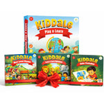 Kiddale Pack of 4 | Play n Learn & Most Loved Rhymes Sound Books + Trace & Learn + Color Peekaboo  Board Books