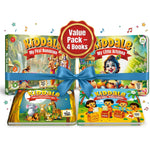 Here are 5 shorter title options: 1. Kiddale Pack of 4 | Ramayan & Krishna Sound Books + IQ Activity & Panchatantra Board Books