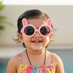 Kiddale Kids Sunglasses for Boys & Girls | UV400 Polarized Sun Glasses | Flexible TPEE Frame | Color Pink