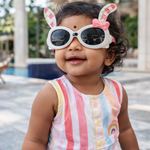 Kiddale Kids Polarized Sunglasses for Boys & Girls – UV400 | Flexible TPEE Frame |White/Pink