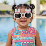 Kiddale Trendy Kids Polarized Sunglasses for Boys and Girls – UV400 Protection |Color White/Pink