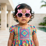 Kiddale Kids Sunglasses for Boys & Girls | UV Polarized Lenses | Flexible TPEE Material |Color Pink