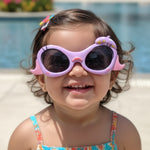 Kiddale Cool Trendy Kids Sunglasses for Boys and Girls – UV400 Polarized | Flexible TPEE Frame |Color Pink