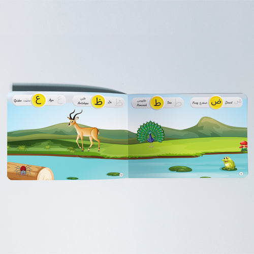 Kiddale Arabic Alphabet Safari Non-Sound Board Book for Children