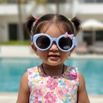 Kiddale Cool Trendy Kids Sunglasses for Boys and Girls – UV400 Polarized | Flexible TPEE Frame |Color Blue