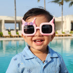 Kiddale Cool Trendy Kids Sunglasses for Boys and Girls – UV400 Polarized | Flexible TPEE Frame |Color Pink