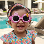 Kiddale Kids Sunglasses for Boys & Girls | UV400 Polarized Sun Glasses | Flexible TPEE Frame |Color Rose/Blue