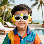 Kiddale Trendy Kids Polarized Sunglasses for Boys and Girls – UV400 Protection | Flexible TPEE Material |Color Brown