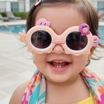 Kiddale Trendy Kids Polarized Sunglasses for Boys and Girls – UV400 Protection | Flexible TPEE Material |Color Pink/Purple