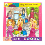 Kiddale Sparkle Friends Story Magnetic Puzzle Book for Kids 2-7 years | 2 Short Stories & 2 Picture Puzzles | Travel & Friendship Theme | Ideal Gift Book