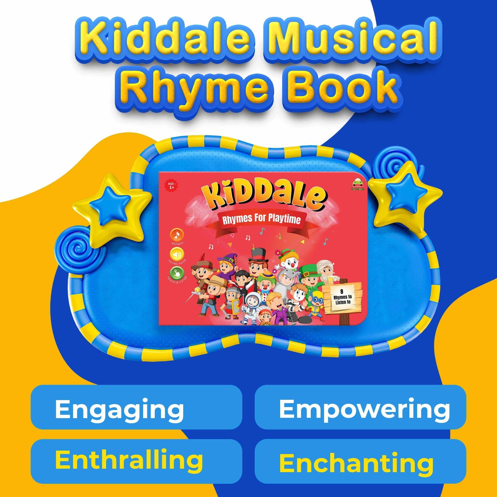Kiddale 3-Pack Classical, Jungle, & Aquatic Nursery Rhymes Sound Books