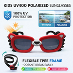 Kiddale Kids Polarized Sunglasses for Boys & Girls – UV400 | Flexible TPEE Frame |Color Red/Black