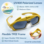 Kiddale Kids Polarized Sunglasses for Boys & Girls – UV400 | Flexible TPEE Frame | Color Gold