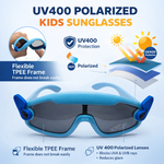 Kiddale Kids Sunglasses for Boys & Girls | UV Polarized Lenses | Flexible TPEE Material |Color  Blue