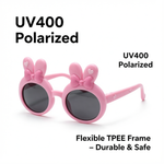 Kiddale Kids Sunglasses for Boys & Girls | UV Polarized Lenses | Flexible TPEE Material |Color Pink