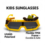 Kiddale Trendy Kids Polarized Sunglasses for Boys and Girls – UV400 Protection |Color Yellow