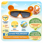Kiddale Trendy Kids Polarized Sunglasses for Boys and Girls – UV400 Protection | Flexible TPEE Material |Color Orange