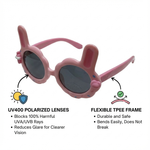 Kiddale Kids Sunglasses for Boys & Girls | UV400 Polarized Sun Glasses | Flexible TPEE Frame | Color Pink