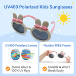Kiddale Trendy Kids Polarized Sunglasses for Boys and Girls – UV400 Protection |Color White/Pink