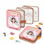 Kiddale Magic Reusable Water Painting Book for Kids 3-8 years | Princess Theme | Water Color Fun with Water Pen | 4 Paint Pages & 2 Princess Sticker Sheets | Mess-Free Creative Play