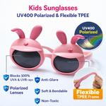 Kiddale Kids Sunglasses for Boys & Girls | UV400 Polarized Sun Glasses | Flexible TPEE Frame |Color Pink