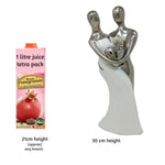 Upscale Extra Tall((30cm) Beautiful Love Couple Showpiece for Home Decor, Bed Room| White & Silver