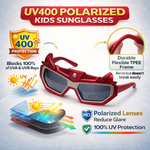 Kiddale Kids Sunglasses for Boys & Girls | UV Polarized Lenses | Flexible TPEE Material |Color  Red