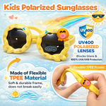 Kiddale Kids Sunglasses for Boys & Girls | UV Polarized Lenses | Flexible TPEE Material |Color Yellow
