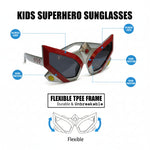 Kiddale Kids Sunglasses for Boys & Girls | UV400 Polarized Sun Glasses | Flexible TPEE Frame | Color Red