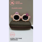 Kiddale Trendy Kids Polarized Sunglasses for Boys and Girls – UV400 Protection | Flexible TPEE Material |Color Pink/Purple