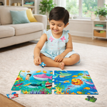 Kiddale Ocean Story Magnetic Puzzle Book for Kids 2-7 years | 2 Short Stories with 2 Picture Puzzles | Interactive Reading & Play | Early Learning Activity Book