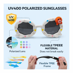 Kiddale Kids Polarized Sunglasses for Boys & Girls – UV400 | Flexible TPEE Frame |Color White/Black