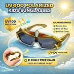 Kiddale Trendy Kids Polarized Sunglasses for Boys and Girls – UV400 Protection | Flexible TPEE Material |Color Green/White