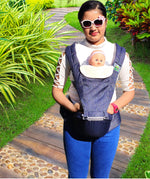 Kiddale Baby Carrier Sling, Kangaroo Bag, Carrying belt with Detachable Hip Seat,Adjustable Waist Length(upto 42 inch),Ergonomically Designed,Water Proof,Detachable Bib, 2 Pockets - Dark Blue Kiddale
