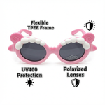 Kiddale Kids Sunglasses for Boys & Girls | UV Polarized Lenses | Flexible TPEE Material |Color Pink