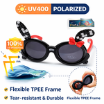 Kiddale Kids Sunglasses for Boys & Girls | UV Polarized Lenses | Flexible TPEE Material |Color Black/Red