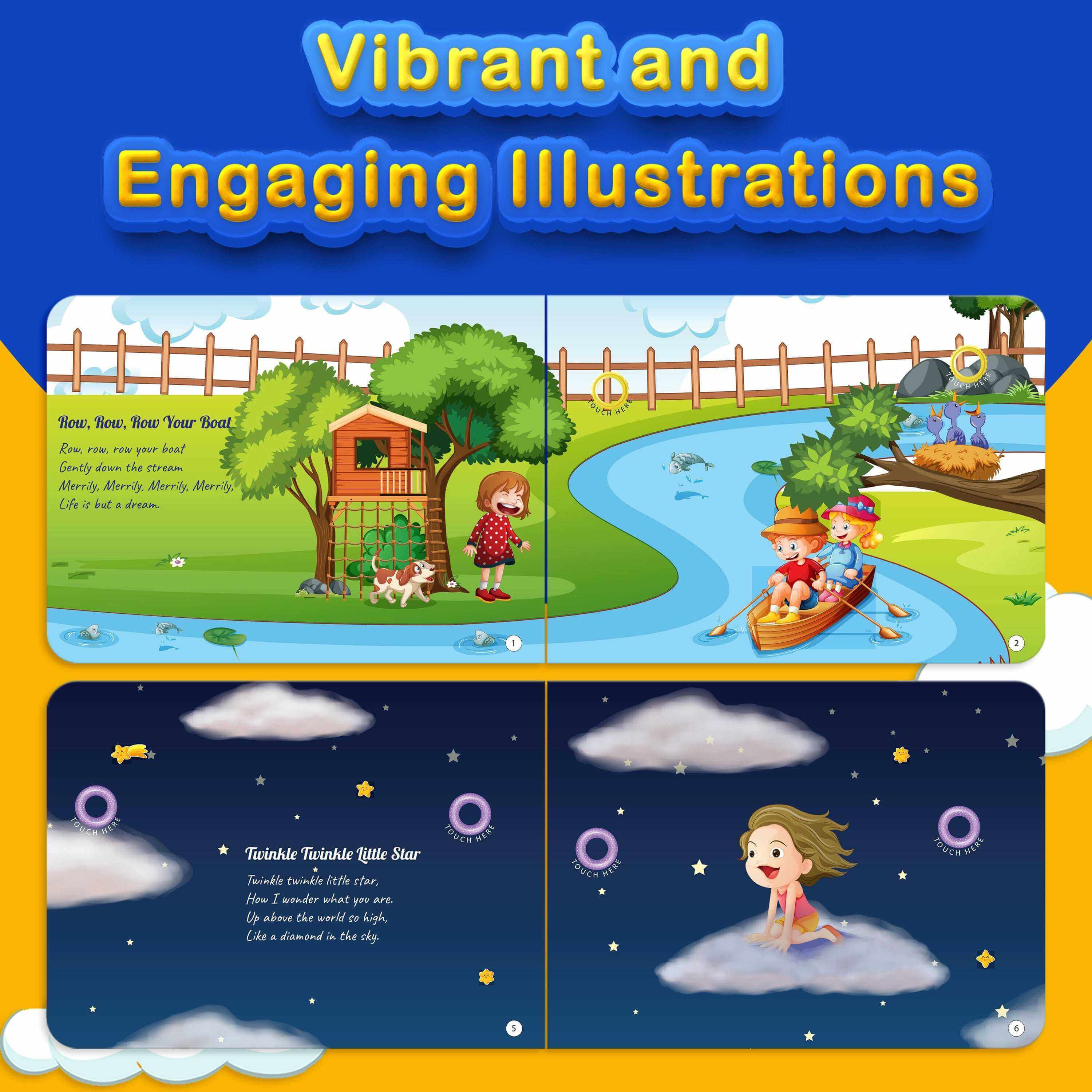 Kiddale 2-Pack Classical and Wild Animal Nursery Rhymes Sound Book