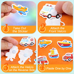 Kiddale DIY Reusable Water Painting Book for Kids 3-8 years | Transportation Theme | Magic Water Coloring with Water Pen | 4 Reusable Painting Sheets & 2 Sticker Sheets | Mess-Free Travel Activity Book