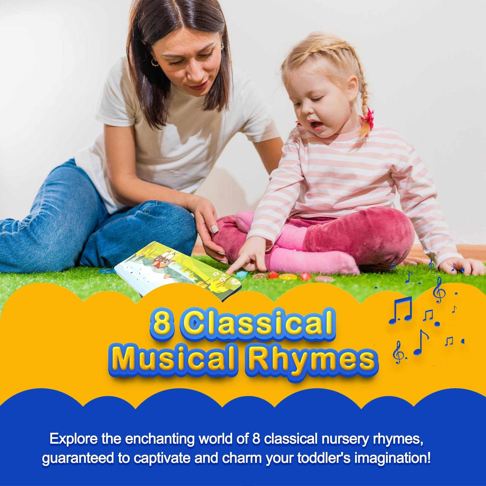 Kiddale 2-Pack Classical and Birds Nursery Rhymes Sound Book