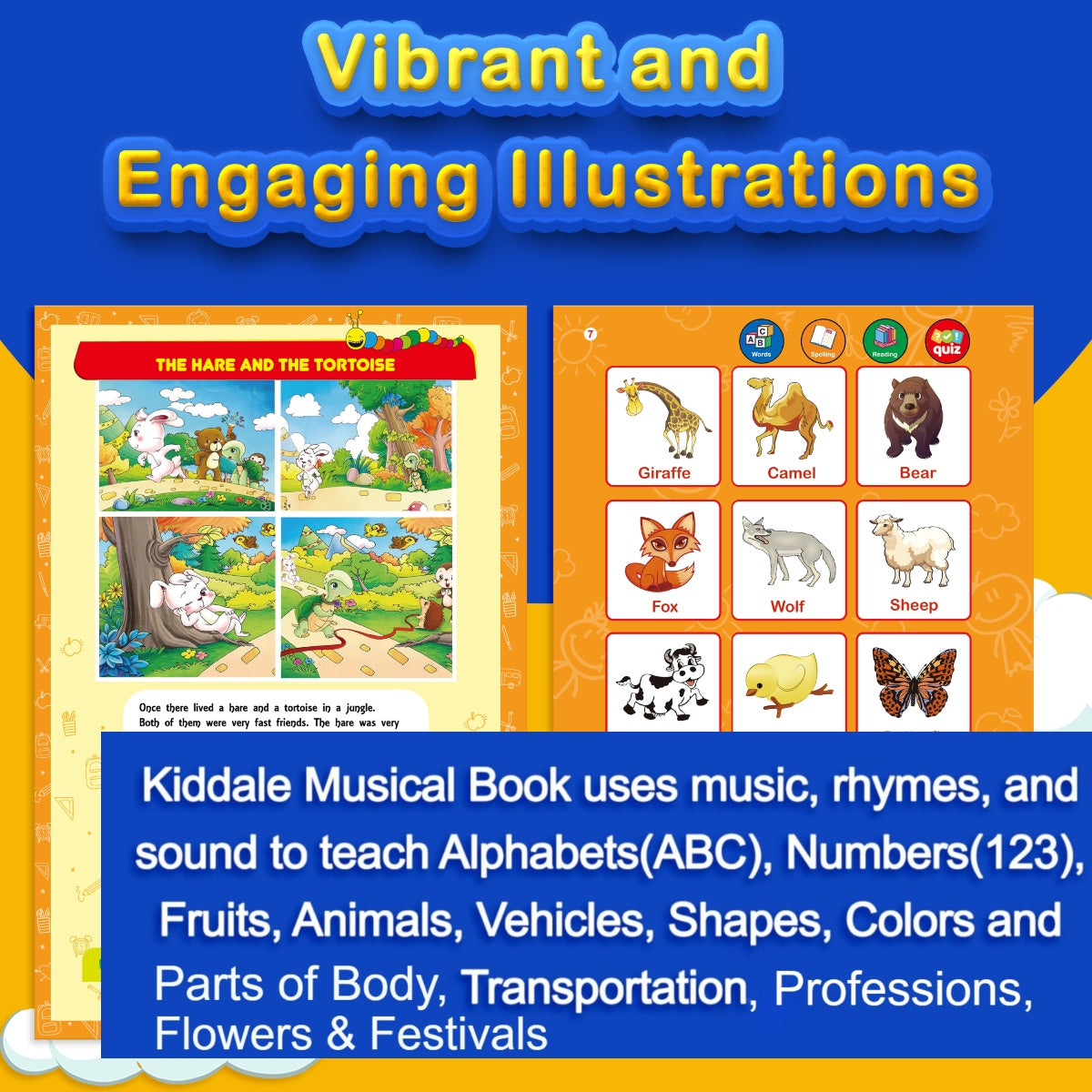 Kiddale Pack of 3: Play n Learn ABC Sound Book + 2 Non-Sound Board Books Ripple in the Water + Chirping in the Sky | Ideal Gift for Kids Aged 3-5 | Fun, Educational, and Screen-Free Entertainment