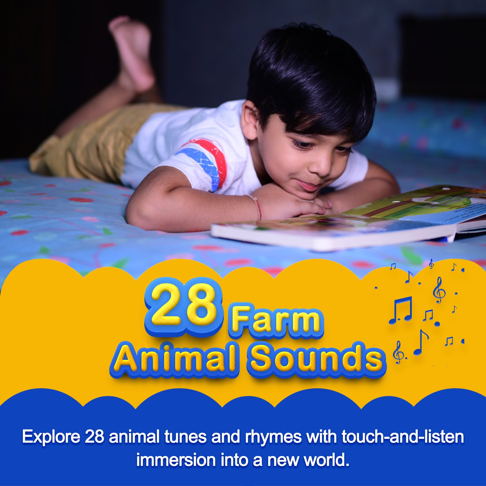 Kiddale 3-Pack Music on the Farm, Hindi and English Panchatantra Musical Interactive Sound Books