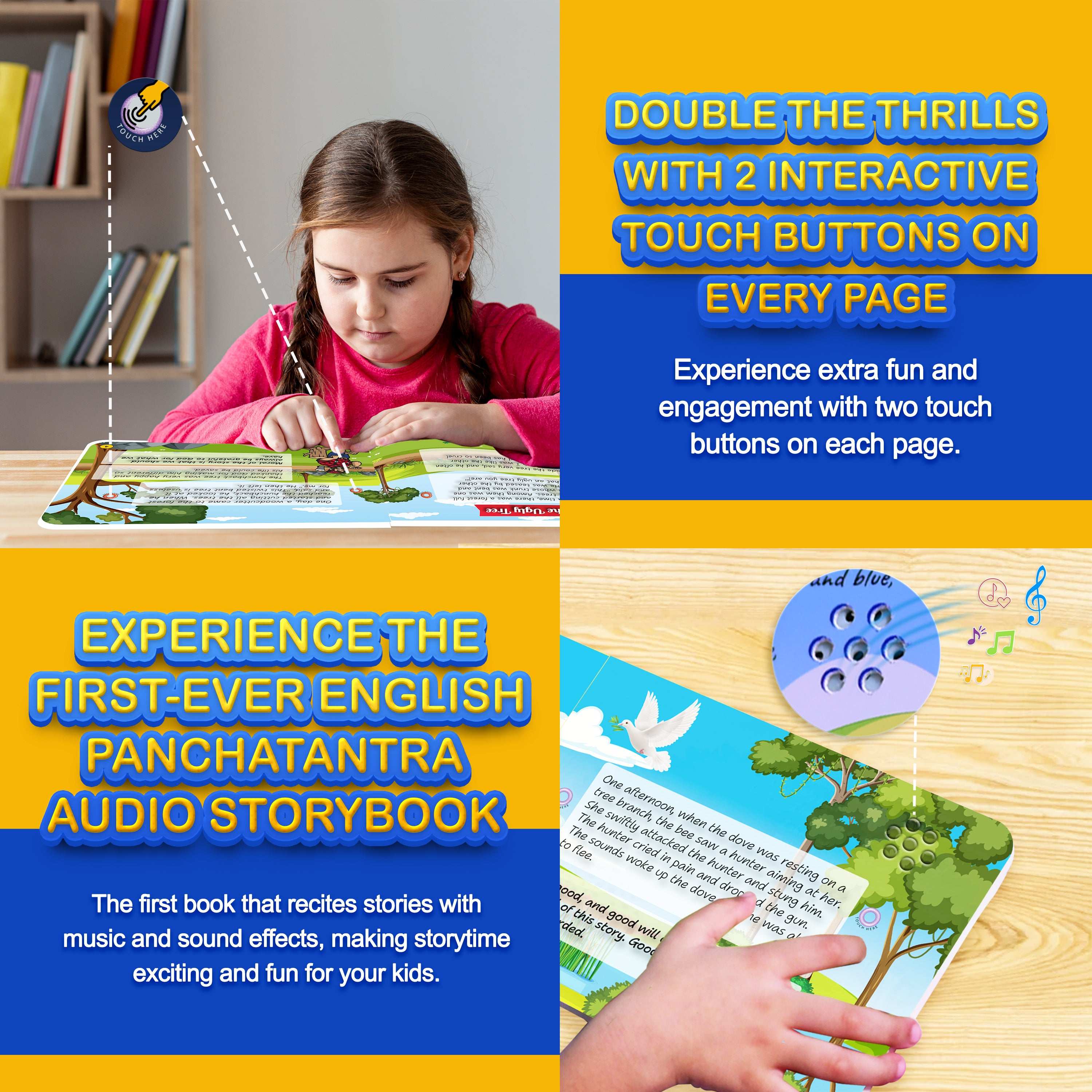 Kiddale Musical Interactive English Panchatantra Audio Story Book for Age 3+