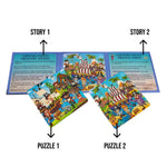 Kiddale Magnetic Puzzle Story Book for Kids 2 -7 years | Captain Coco Pirate Adventures | 2 Stories and 2 Jigsaw Puzzles | Reading and Puzzle Fun