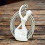 Upscale Extra Large(24cm) Beautiful Love Couple Showpiece for Home Decor, Bedroom| Romantic Love Gift| White & Silver