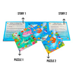 Kiddale Ocean Story Magnetic Puzzle Book for Kids 2-7 years | 2 Short Stories with 2 Picture Puzzles | Interactive Reading & Play | Early Learning Activity Book