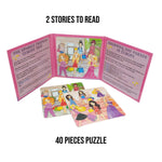 Kiddale Sparkle Friends Story Magnetic Puzzle Book for Kids 2-7 years | 2 Short Stories & 2 Picture Puzzles | Travel & Friendship Theme | Ideal Gift Book