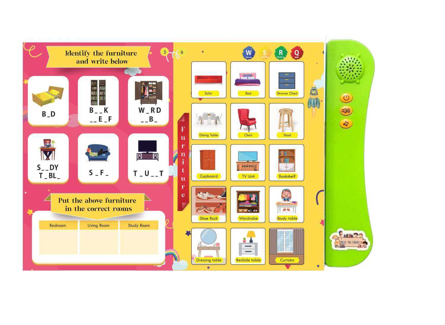 Kiddale 2-Pack My Home to Neighbourhood & English Essentials Interactive Musical Sound Books